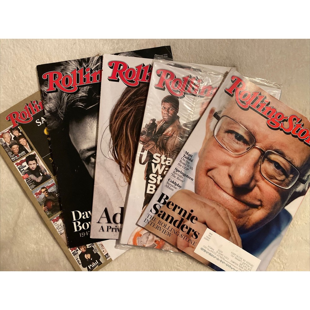 Lot of 5 Rolling Stone Magazines Adele Star Wars Bernie Sanders Leo David Bowe